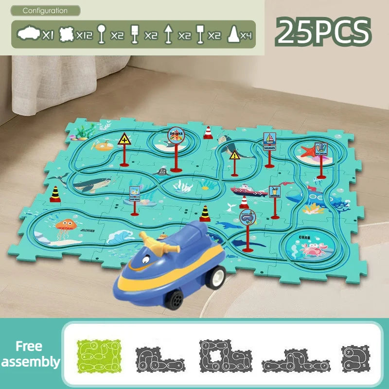 Custom Creativ™ Puzzle Track Car Set